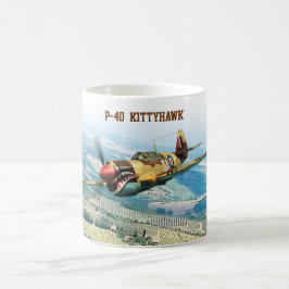 Aviation Art Mug "P-40  Kittyhawk" コーヒーマグカップ