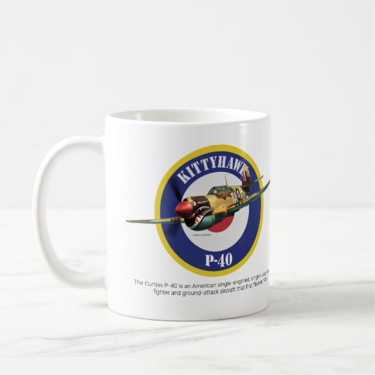 Aviation Art Mug " P-40 Kittyhawk" コーヒーマグカップ (左)