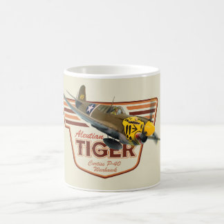 Aviation Art Mug " P-40 Warhawk Aleutian Tiger" コーヒーマグカップ