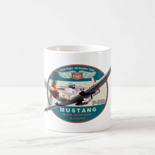 Aviation Art Mug "P-51 Mustang" コーヒーマグカップ (中央)