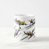 Aviation Art mug "U.S.ARMY warplane of WWII" コーヒーマグカップ (中央)