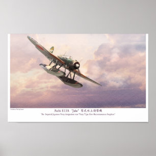 Aviation Art Poster "Aichi E13A "Jake"” ポスター