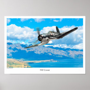 Aviation Art Poster "F4U Corsair" ポスター