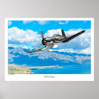 Aviation Art Poster "F4U Corsair" ポスター