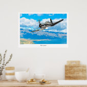 Aviation Art Poster "F4U Corsair" ポスター (キッチン)