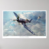 Aviation Art Poster "F4U Corsair " ポスター (正面)