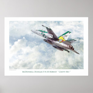 Aviation art Poster F/A-18 Hornet Chippy Ho! ポスター