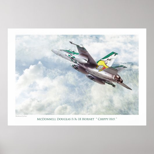 Aviation art Poster F/A-18 Hornet Chippy Ho! ポスター (正面)