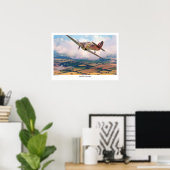 Aviation Art Poster "Hawker Hurricane" ポスター (ホームオフィス)