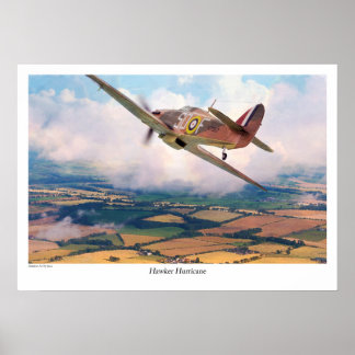 Aviation Art Poster "Hawker Hurricane" ポスター