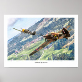 Aviation Art Poster "Hawker Hurricane" ポスター
