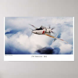 Aviation Art Poster "J7W Shinden" ポスター