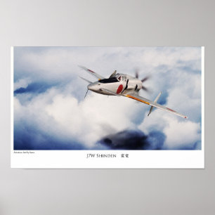 Aviation Art Poster "J7W Shinden" ポスター