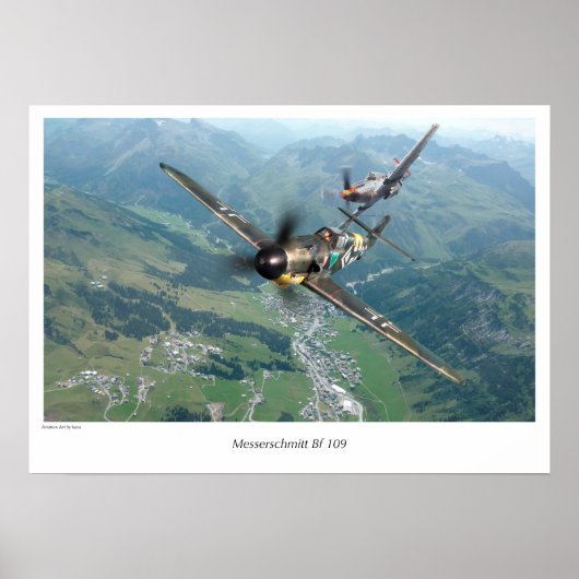 Aviation Art Poster "Messerschmitt Bf 109" ポスター (正面)