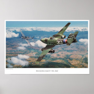 Aviation Art Poster "Messerschmitt Me 262" ポスター