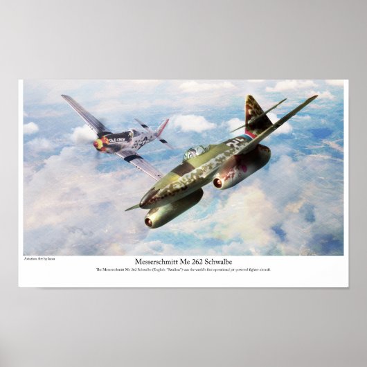 Aviation Art Poster "Messerschmitt Me 262" ポスター (正面)