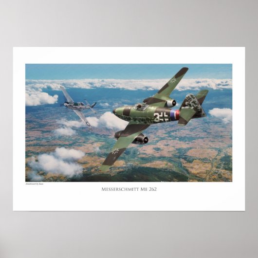 Aviation Art Poster "Messerschmitt Me 262" ポスター (正面)