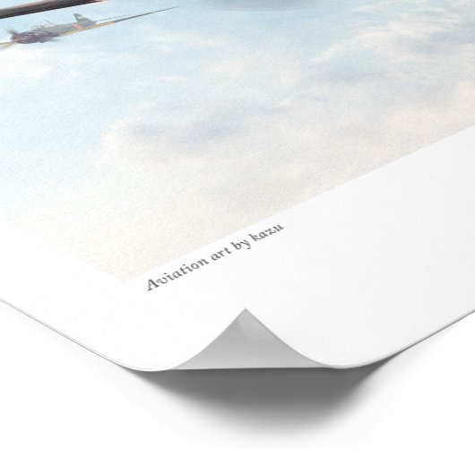 Aviation Art Poster "Mitsubishi A6M Zero" ポスター (角)