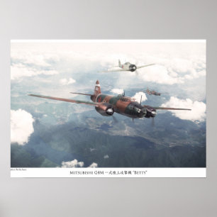 Aviation Art Poster "Mitsubishi G4M Betty" ポスター