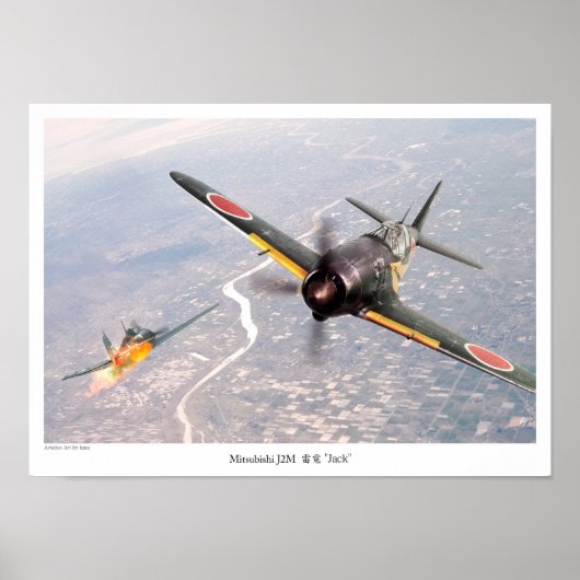 Aviation Art Poster "Mitsubishi J2M 雷電 "Jack"" ポスター (正面)