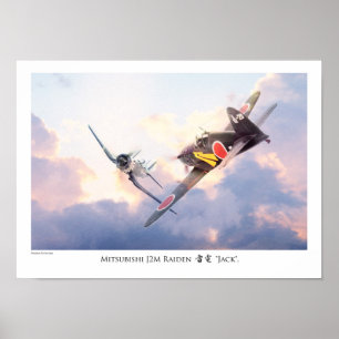 Aviation Art Poster "Mitsubishi J2M Raiden "Jack" ポスター