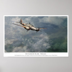 Aviation art Poster 　Mitsubishi Ki-46 "Dinah" ポスター