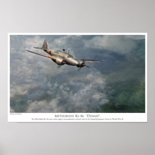 Aviation art Poster 　Mitsubishi Ki-46 "Dinah" ポスター (正面)