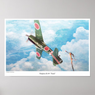 Aviation Art Poster "‪Nakajima Ki-84"Frank"" ポスター