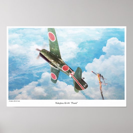 Aviation Art Poster "‪Nakajima Ki-84"Frank"" ポスター (正面)