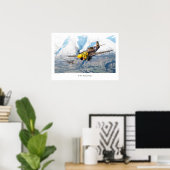 Aviation Art Poster "P-40 Aleutian Tiger" ポスター (ホームオフィス)