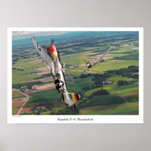 Aviation Art Poster "P-47 Thunderbolt" ポスター