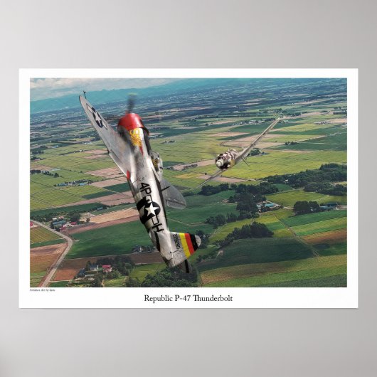 Aviation Art Poster "P-47 Thunderbolt" ポスター (正面)