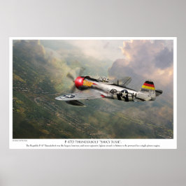 Aviation Art Poster "P-47D Thunderbolt "Sauy Sus" ポスター