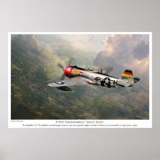 Aviation Art Poster "P-47D Thunderbolt "Sauy Sus" ポスター (正面)
