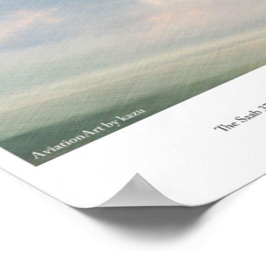 Aviation Art Poster "Saab 37 Viggen" ポスター (角)