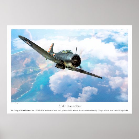 Aviation Art Poster "SBD Dauntless" ポスター (正面)