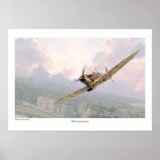 Aviation Art Poster "Supermarine Spitfire" ポスター (正面)
