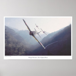 Aviation Art Poster "Winged Samurai -Zero Fighter" ポスター
