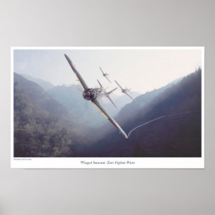 Aviation Art Poster "Winged Samurai -Zero Fighter" ポスター