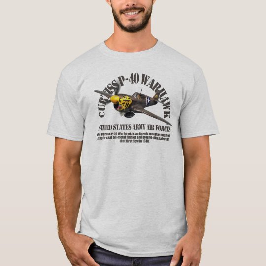 Aviation Art T-shirt “Curtiss P-40 Warhawk" Tシャツ