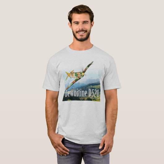Aviation Art T-shirt “Dewoitine D.520" Tシャツ (正面フル)
