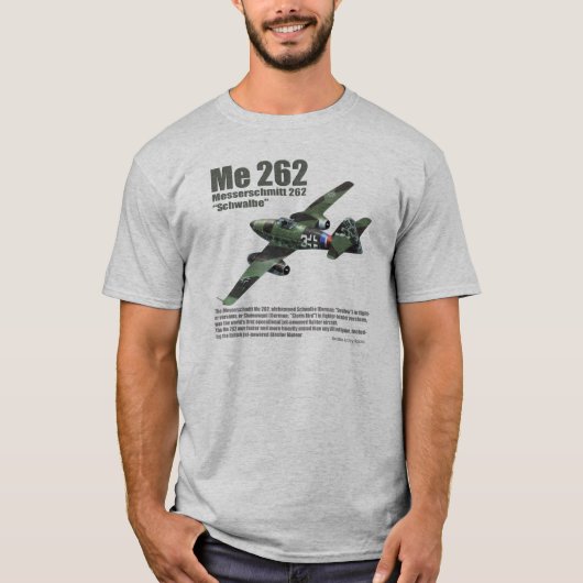 Aviation Art T-shirt "Me 262 Schwalbe " Tシャツ (正面)