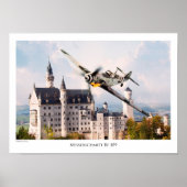 Aviation Art T-shirt "Messerschmitt Bf 109" ポスター (正面)