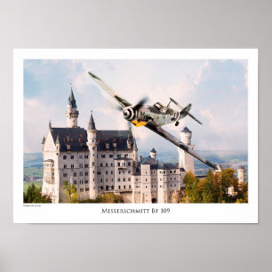 Aviation Art T-shirt "Messerschmitt Bf 109" ポスター