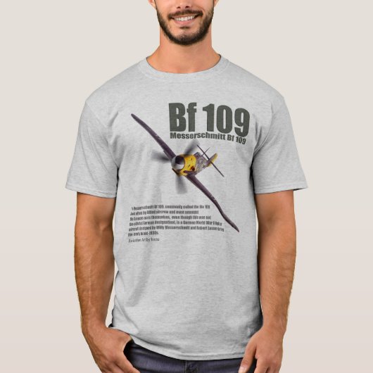 Aviation Art T-shirt "Messerschmitt Bf 109" Tシャツ (正面)