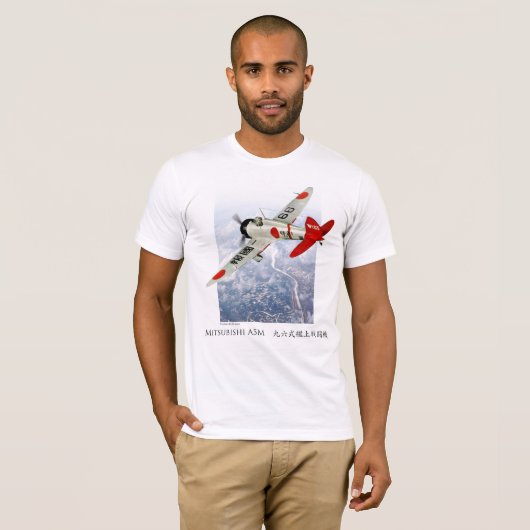 Aviation Art T-shirt “Mitsubishi A5M Claude" Tシャツ (正面フル)