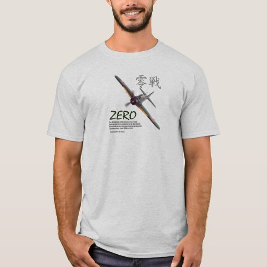 Aviation Art T-shirt "Mitsubishi A6M Zero" Tシャツ (正面)