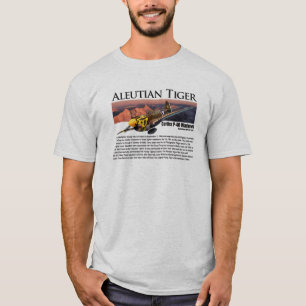 Aviation Art T-shirt “P-40 Aleutian Tiger " Tシャツ