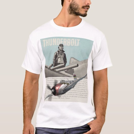 Aviation Art T-shirt "P-47 Thunderbolt " Tシャツ (正面)