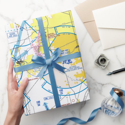 Aviation Chart Wrapping Paper ラッピングペーパー (ギフト)